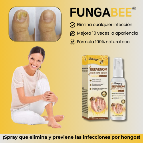 FungaBee® Spray natural para hongos | Elimina y previene los hongos de las uñas de forma permanente