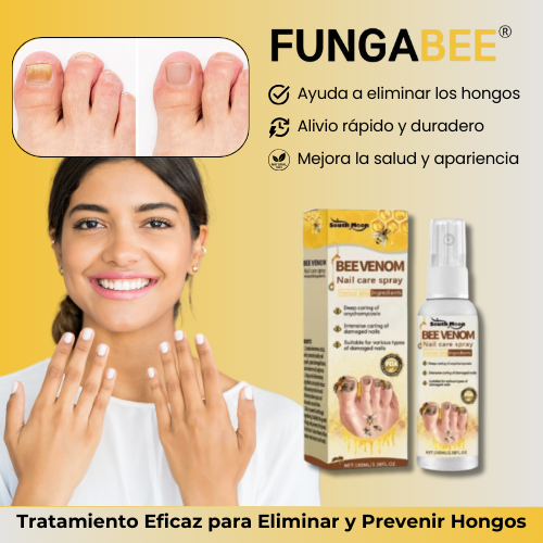 FungaBee® Spray Natural para Hongos en las Uñas | Tratamiento Eficaz para Eliminar y Prevenir Hongos de Forma Permanente